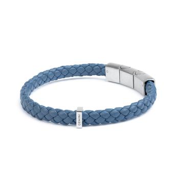 Hellblaues Armband aus italienischem Nappaleder - Una Light Blue